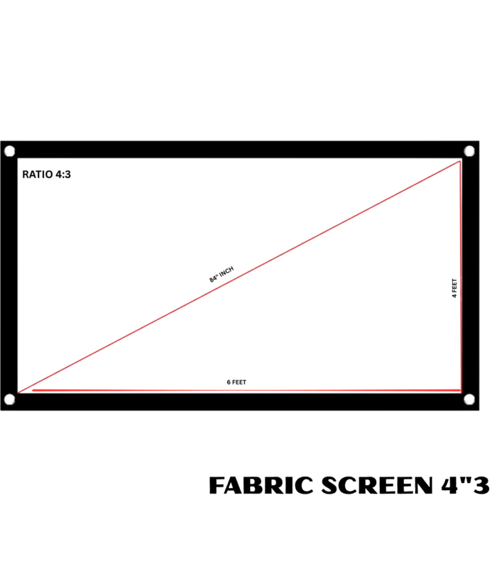 Fabric Projection Screen – 4:3 Standard Format Product Description