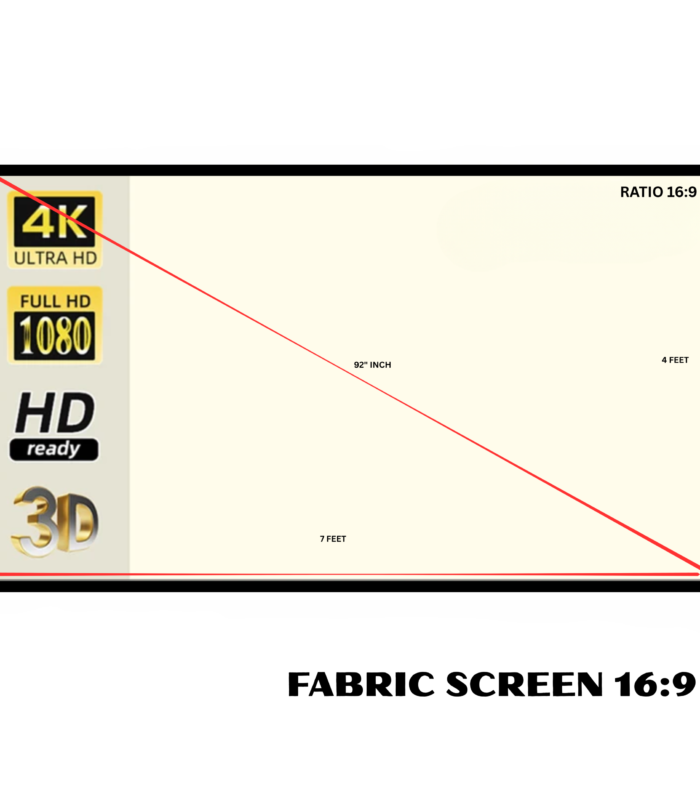 Fabric Projection Screen – HD 16:9 Format Product Description