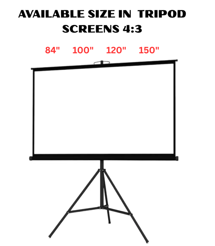 Tripod Projection Screen – 4:3 Standard Format Product Description