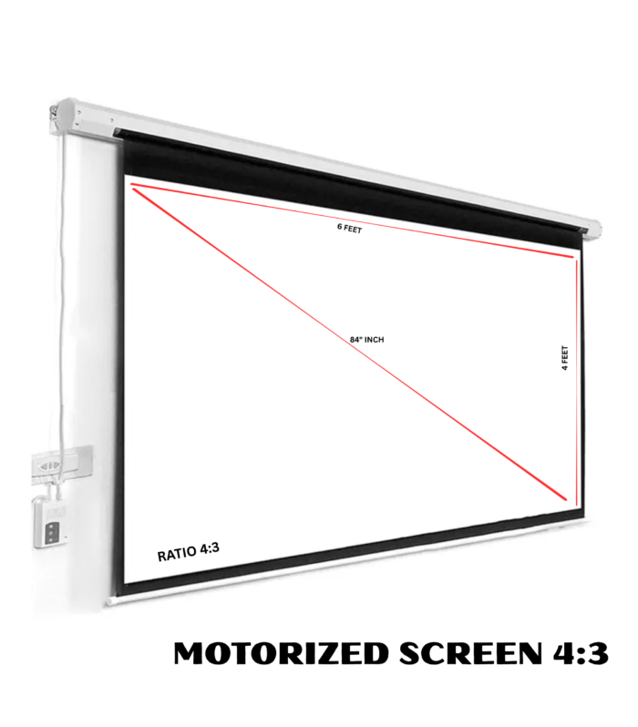 Motorized Projection Screen – 4:3 Standard Format Product Description