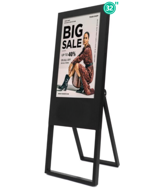 A-Frame Digital Standee – 32 Inch Smart Portable Advertising Display