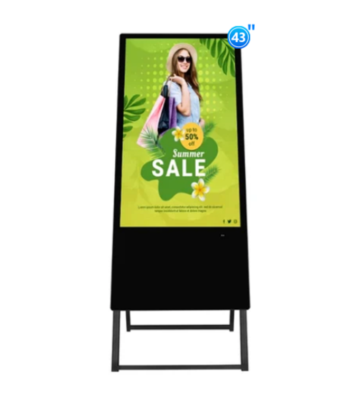 43" A-Frame Digital Standee Smart Portable Digital Advertising Display