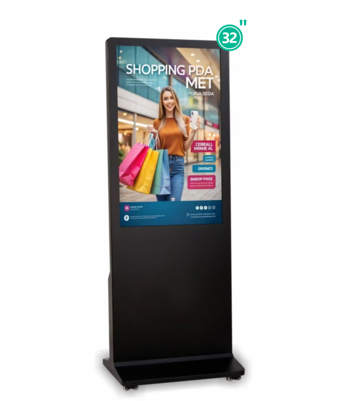 32" I-Frame Digital Standee Smart Commercial Digital Signage Display with Castor Wheels